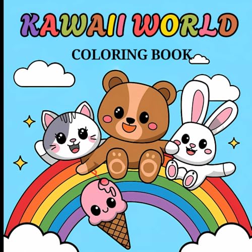 Kawaii World coloring book: Adorable Kawaii Animals & Foods | Fun Coloring Pages for Kids 3-8 | Easy Designs with Thick Lines to Boost Creativity & Motor Skills! Kawaii World coloring book: Adorable Kawaii Animals & Foods | Fun Coloring Pages for Kids 3-8 | Easy Designs with Thick Lines to Boost Creativity & Motor Skills! von Independently published
