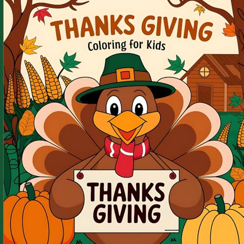 Thanks Giving Coloring Book for Kids: Fun & Simple Designs with Cute Turkeys, Pumpkin Pies, Autumn Animals & Festive Scenes | Educational Coloring ... Ages 4-8 (Seasonal Children's Collection) von Independently published