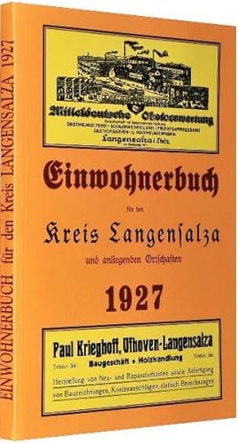 Einwohnerbuch für den Kreis Langensalza und anliegenden Ortschaften 1927 Einwohnerbuch für den Kreis Langensalza und anliegenden Ortschaften 1927