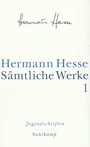 Sämtliche Werke in 20 Bänden und einem Registerband: Band 1: Jugendschriften Sämtliche Werke in 20 Bänden und einem Registerband: Band 1: Jugendschriften von Suhrkamp Verlag AG
