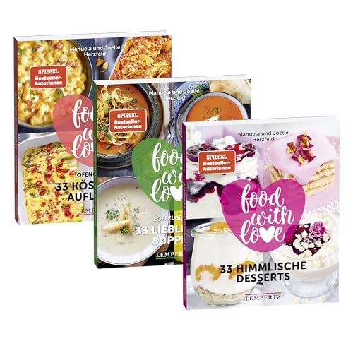 Die 99 besten Herzfeld Rezepte; Bundle; Food with Love; Herzfeld, Manuela / Herzfeld, Joëlle: limitiert auf 1000 Bundle aus 3 Büchern: 33 Himmlische Desserts 33 köstliche Aufläufe 33 Lieblings-Suppen von Lempertz Edition und Verlagsbuchhandlung