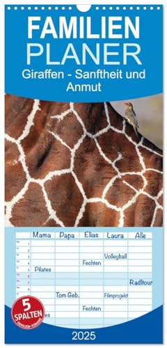 Familienplaner 2025 - Giraffen - Sanftheit und Anmut mit 5 Spalten (Wandkalender, 21 cm x 45 cm), CALVENDO von CALVENDO