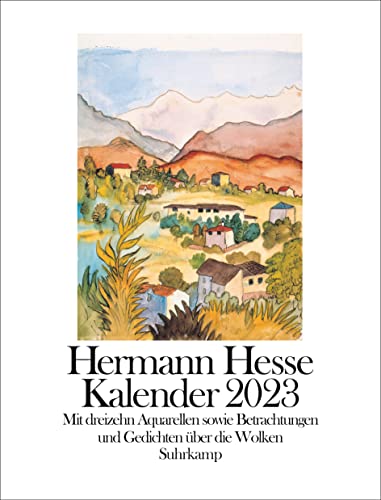 Kalender 2023: Mit dreizehn Aquarellen sowie Betrachtungen und Gedichten über die Wolken | Wandkalender für 12 Monate von Suhrkamp Verlag AG