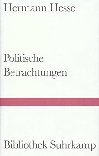 Politische Betrachtungen (Bibliothek Suhrkamp) von Suhrkamp Verlag