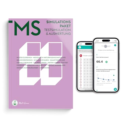 MedGurus TMS Vorbereitung 2024 Simulations-Paket - Anspruchsvoller Probetest zur Vorbereitung auf den Medizinertest mit digitaler Auswertung und Ermittlung der Studienplatzchancen