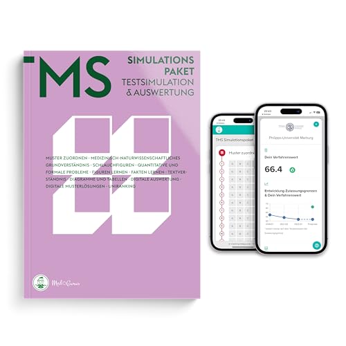 MedGurus TMS Vorbereitung 2025 Simulations-Paket - Anspruchsvoller Probetest zur Vorbereitung auf den Medizinertest mit digitaler Auswertung und Ermittlung der Studienplatzchancen