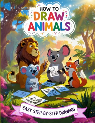 How to Draw Animals: A Fun Step-by-Step Drawing Book for Kids with Adorable Pets, Cute Wild Animals, and Farmyard Friends von Independently published