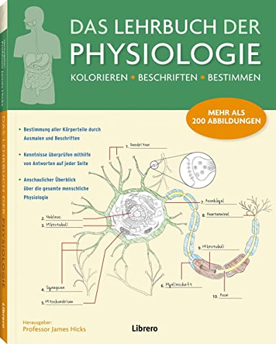 Das Lehrbuch der Physiologie: Mehr als 200 Abbildungen - Kolorieren - Beschriften - Bestimmen von Librero b.v.
