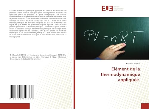 Elément de la thermodynamique appliquée von Éditions universitaires européennes