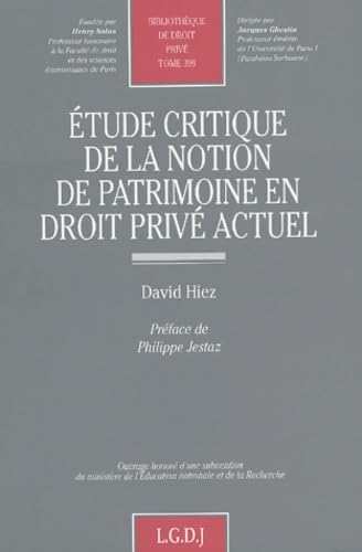 etude critique de la notion de patrimoine en droit privé actuel (399)