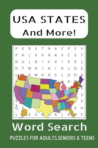 USA States Word Search: five words related to a U.S. state|The state name,The state capital,The highest point,The tallest building,The largest stadium|6x9 inches 102 pages USA States Word Search: five words related to a U.S. state|The state name,The state capital,The highest point,The tallest building,The largest stadium|6x9 inches 102 pages von Independently published