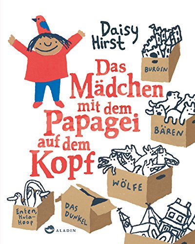 Das Mädchen mit dem Papagei auf dem Kopf
