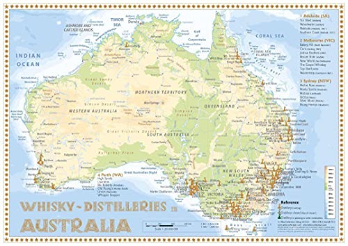 Whisky Distilleries Australia - Tasting Map: The Whisky Landscape in Overview von Alba-Collection Verlag