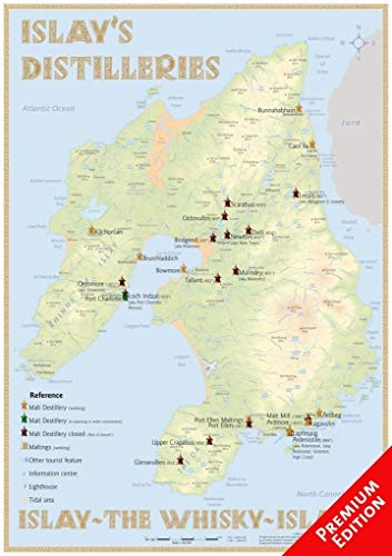 Whisky Distilleries Islay - Poster 42x60cm - Premium Edition: The Whisky Landscape of Islay in Overview: The Whiskylandscape in Overview - Maßstab 1 : 82.000 Whisky Distilleries Islay - Poster 42x60cm - Premium Edition: The Whisky Landscape of Islay in Overview: The Whiskylandscape in Overview - Maßstab 1 : 82.000