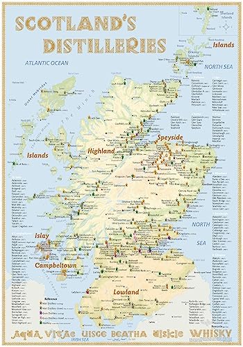 Whisky Distilleries Scotland - Poster 70x100cm Standard Edition: The Scottish Whisky Landscape in Overview