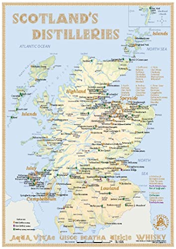 Whisky Distilleries Scotland - Tasting Map: The Whisky Landscape in Overview von Alba-Collection Verlag
