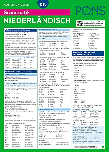PONS Grammatik auf einen Blick Niederländisch: Alle wichtigen grammatischen Themen auf einen Blick (PONS Auf einen Blick)