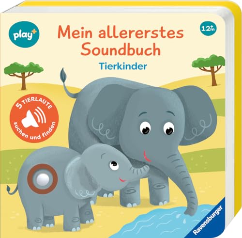 Ravensburger Play+ Mein allererstes Soundbuch: Tierkinder, Baby-Buch ab 1 Jahr, Sachen suchen und hören: Sachen suchen und hören von Ravensburger