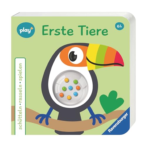 Ravensburger Play+ schütteln, rasseln, spielen: Erste Tiere, Baby-Buch ab 6 Monate, Bilderbuch mit Rassel Ravensburger Play+ schütteln, rasseln, spielen: Erste Tiere, Baby-Buch ab 6 Monate, Bilderbuch mit Rassel von Ravensburger