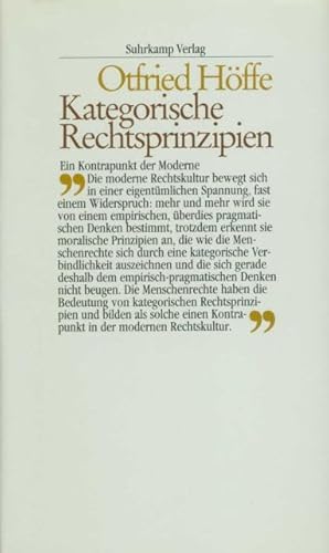 Kategorische Rechtsprinzipien: Ein Kontrapunkt der Moderne Kategorische Rechtsprinzipien: Ein Kontrapunkt der Moderne von Suhrkamp Verlag