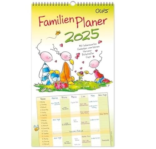 Oups Familienplaner 2025: Mit liebenswerten Gedanken vom kleinen Herzensbotschafter Oups
