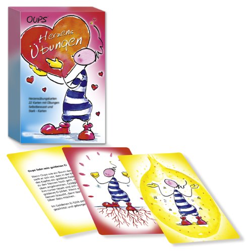 Oups-Karten: „Oups Herzensübungen”: "Herzensübungen sind Übungen, Spiele und Bilderreisen, für Kinder, die selbstbewusst und stark sein möchten. Die ... Herz strahlen lässt."warm im Bauch anfühlen"