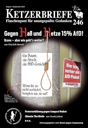 Gegen Haß und Hetze 15% AfD! Bravo - aber wie geht´s weiter?: Ketzerbriefe 246 – Flaschenpost für unangepaßte Gedanken Gegen Haß und Hetze 15% AfD! Bravo - aber wie geht´s weiter?: Ketzerbriefe 246 – Flaschenpost für unangepaßte Gedanken