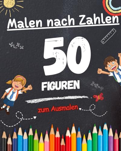 Malen nach Zahlen ab 1 Jahr: Ausmalbuch nach Zahlen mit 50 Motiven zum Ausmalen der ersten Gegenstände für kreative Kinder: Fördert die Feinmotorik und Kreativität der Kinder