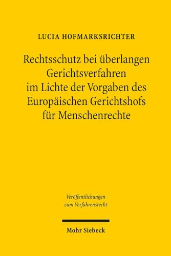 Rechtsschutz bei überlangen Gerichtsverfahren im Lichte der Vorgaben des EGMR (Veröffentlichungen zum Verfahrensrecht, Band 134) von Mohr Siebeck