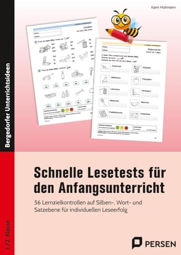 Schnelle Lesetests für den Anfangsunterricht: 56 Lernzielkontrollen auf Silben-, Wort- und Satze bene für individuellen Leseerfolg (1. und 2. Klasse) von Persen Verlag i.d. AAP
