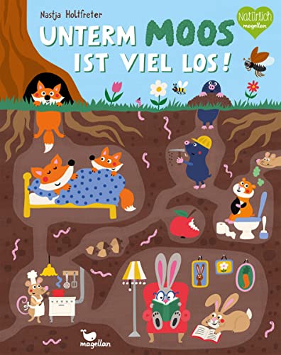 Unterm Moos ist viel los!: Ein Pappbilderbuch über Tiere die unter der Erde wohnen für Kinder ab 2 Jahren (Holtfreter Sachpappen)