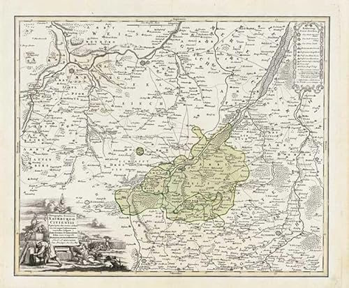 Historische Karte: Ämter Naumburg, Zeitz und die Herrschaft Droyßig. 1732 (Plano)