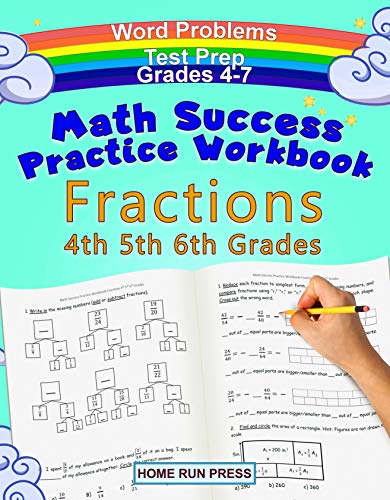 Math Success Practice Workbook Fractions 4th 5th 6th Grades: Grade 4 Grade 5 Grade 6 Daily Practice Test Prep von Home Run Press, LLC