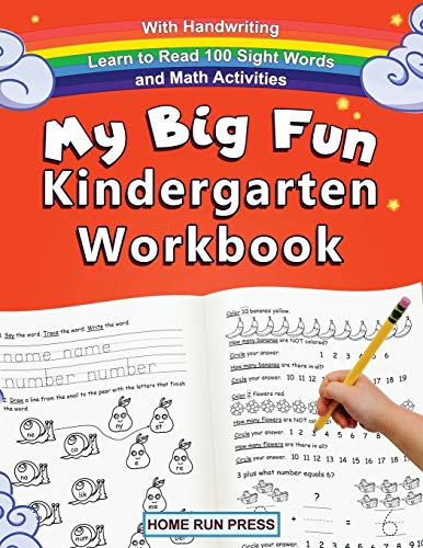 My Big Fun Kindergarten Workbook with Handwriting Learn to Read 100 Sight Words and Math Activities: Pre K, 1st Grade, Homeschooling, Kindergarten Math, Handwriting Practice von Home Run Press, LLC