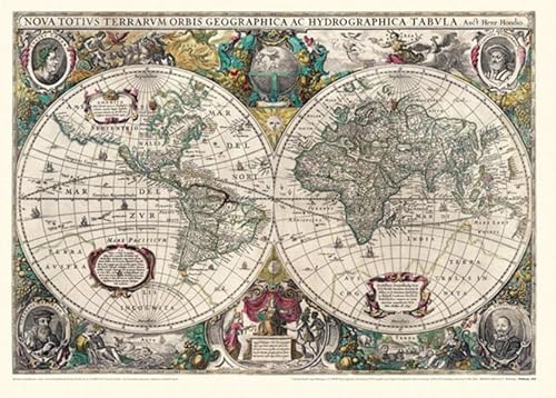 Historische WELTKARTE 1641 von Henricus Hondius (gerollt): Originalinschrift der World Map: Nova Totivs Terrarvm Orbis Geographica Ac Hydrographica Tabvla | Weltkarten Vol. 2 von Rockstuhl Verlag