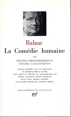 La Comedie humaine 11/Oeuvres philosophiques, etudes analytiques: Tome 11