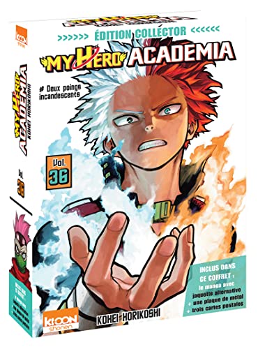 My Hero Academia T36 - Édition collector: Coffret avec jaquette alternative, une plaque de métal et trois cartes postales