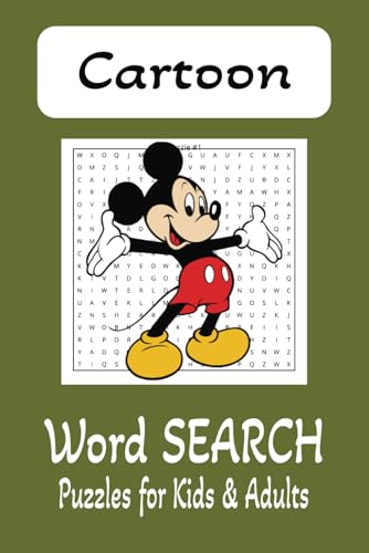 Cartoon Word Search Puzzle Book: Word Searches with Easy to Read Print about Cartoons, Anime, Comic and More | 6x9 Inches, 110 Pages | 50+ Puzzles...Gift for Vacations, Holidays and Free Times