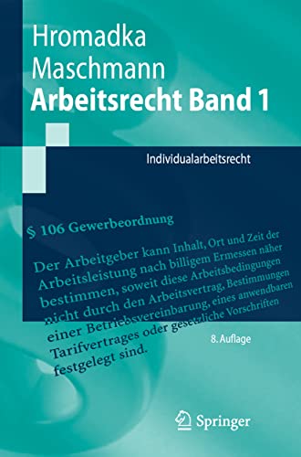 Arbeitsrecht Band 1: Individualarbeitsrecht (Springer-Lehrbuch) von Springer