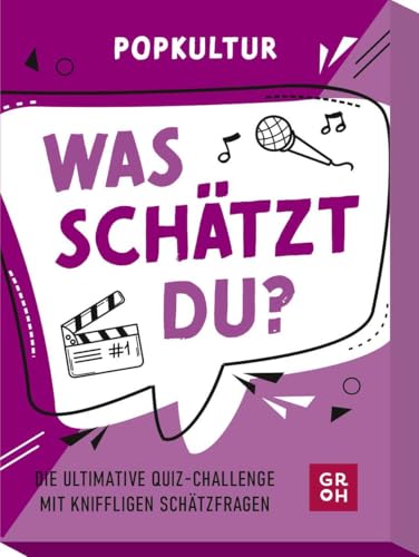 was schätzt du? - Popkultur: Die ultimative Quiz-Challenge mit kniffligen Schätzfragen | Kartenspiel mit Fragen zu unnützem Wissen - ab 10 Jahre was schätzt du? - Popkultur: Die ultimative Quiz-Challenge mit kniffligen Schätzfragen | Kartenspiel mit Fragen zu unnützem Wissen - ab 10 Jahre