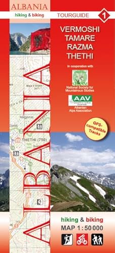 Albania hiking & biking 1:50000: Karte 1: Vermoshi - Tamare - Razma - Thethi