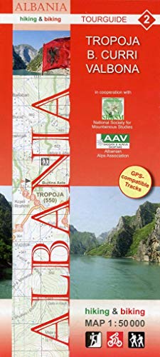 Albania hiking & biking 1:50000: Karte 2: Tropoja - B. Curri - Valbona
