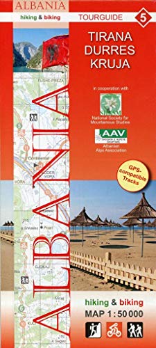 Albania hiking & biking 1:50000: Karte 5: Tirana - Durres - Kruja (Tourguide Albanien "Hiking & Biking" 50 T., Band 5) Albania hiking & biking 1:50000: Karte 5: Tirana - Durres - Kruja (Tourguide Albanien "Hiking & Biking" 50 T., Band 5)