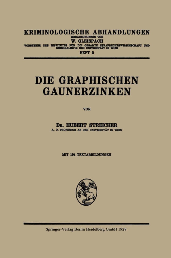 Die Graphischen Gaunerzinken von Springer Berlin Heidelberg