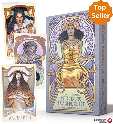 Mystische Traumwelten: 32 Orakel-Karten mit Goldfolie veredelt und ausführlichem Booklet