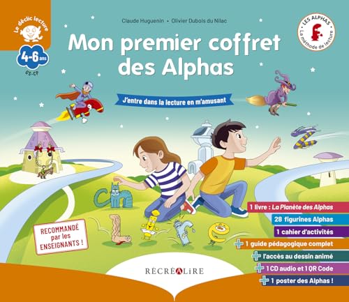 Mon premier coffret des Alphas: J'entre dans la lecture en m'amusant. Contient : 1 livre, 28 figurines, 1 cahier d'activités, 1 guide pédagogique, l'accès au dessin animé, 1 poster Mon premier coffret des Alphas: J'entre dans la lecture en m'amusant. Contient : 1 livre, 28 figurines, 1 cahier d'activités, 1 guide pédagogique, l'accès au dessin animé, 1 poster