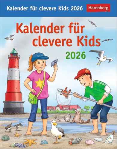 Kalender für clevere Kids Tagesabreißkalender 2026: Täglich neues Wissen für Kinder ab 8. Abreißkalender für jeden Tag, mit spannenden Fragen und kinderleichten Erklärungen (Tischkalender Harenberg) von Harenberg