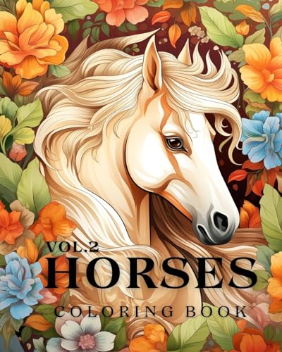 Horses Coloring Book vol.2: 50 Beautiful Horse Portraits, Relax & Find Your True Colors von Blurb