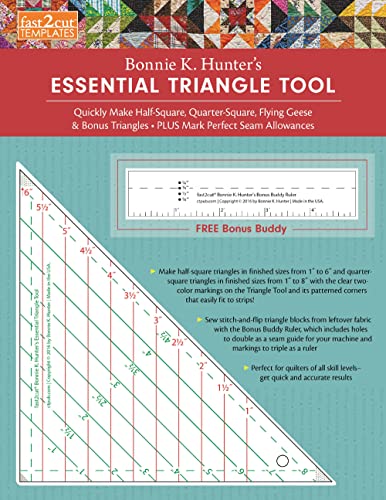 fast2cut (R) Bonnie K. Hunter's Essential Triangle Tool: Quickly Make Half-Square, Quarter-Square, Flying Geese & Bonus Triangles (Fast2cut Templates)