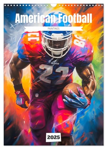 American Football. Paintings (Wandkalender 2025 DIN A3 hoch), CALVENDO Monatskalender von CALVENDO